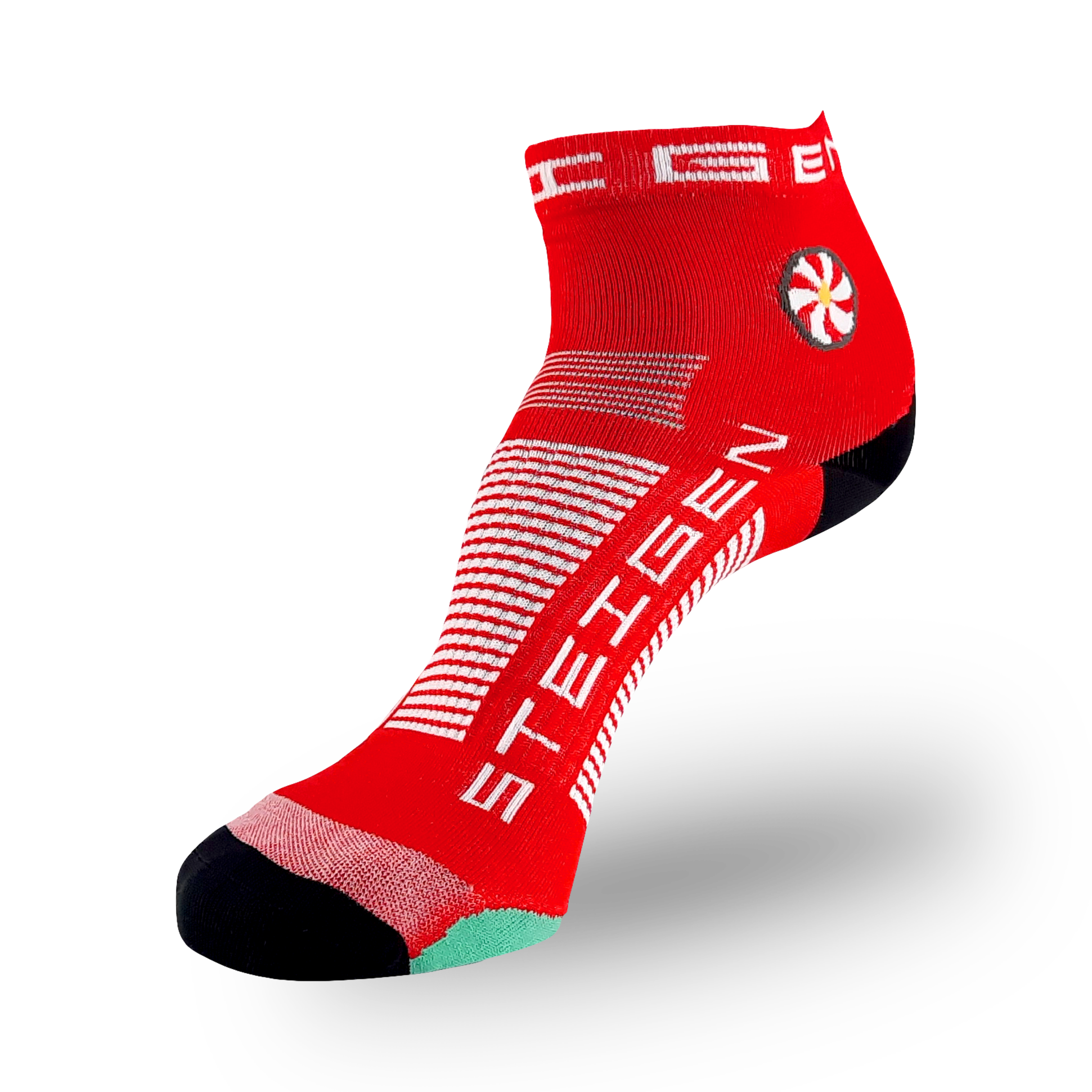 Cherry Red Running Socks ¼ Length